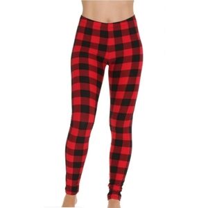 Terra & Sky | Christmas Holiday Leggings Buffalo Plaid